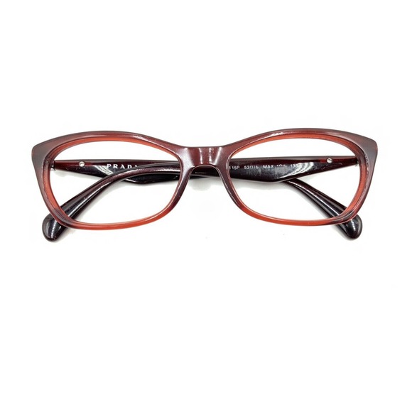 Prada VPR 15P MAX-1O1 Burgundy Dark Red Silver Eyeglasses Frames 53-16 135 Italy - Picture 12 of 12